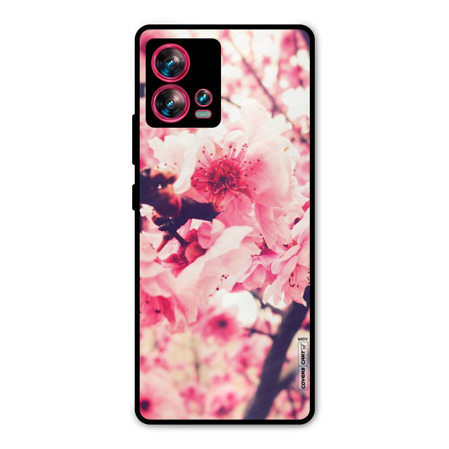 Pretty Pink Flowers Metal Back Case for Motorola Edge 30 Fusion