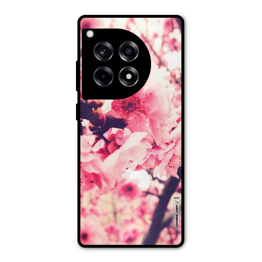 Pretty Pink Flowers Metal Back Case for OnePlus 12R