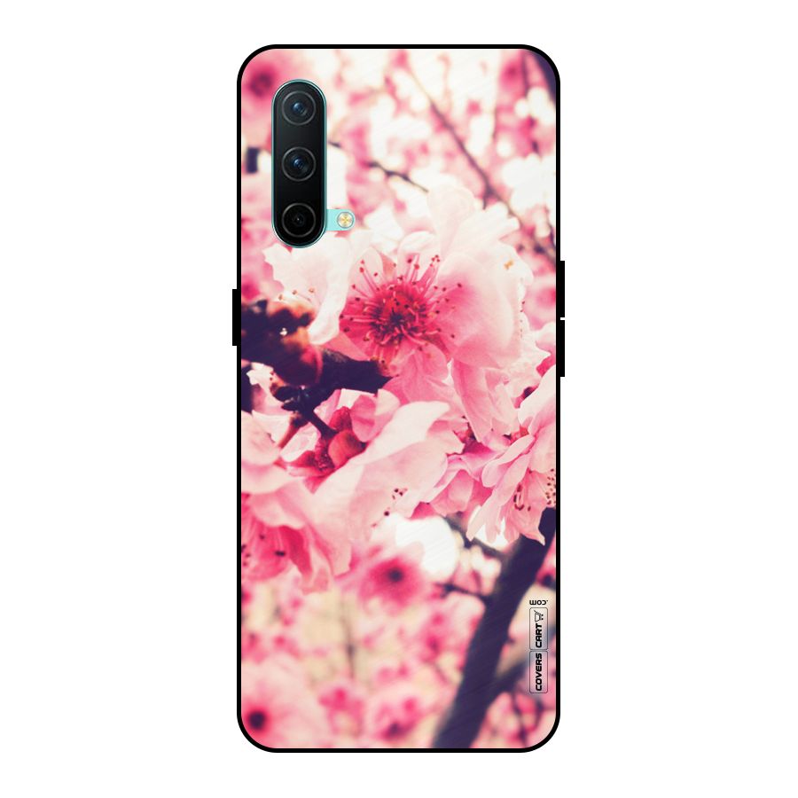 Pretty Pink Flowers Metal Back Case for OnePlus Nord CE 5G