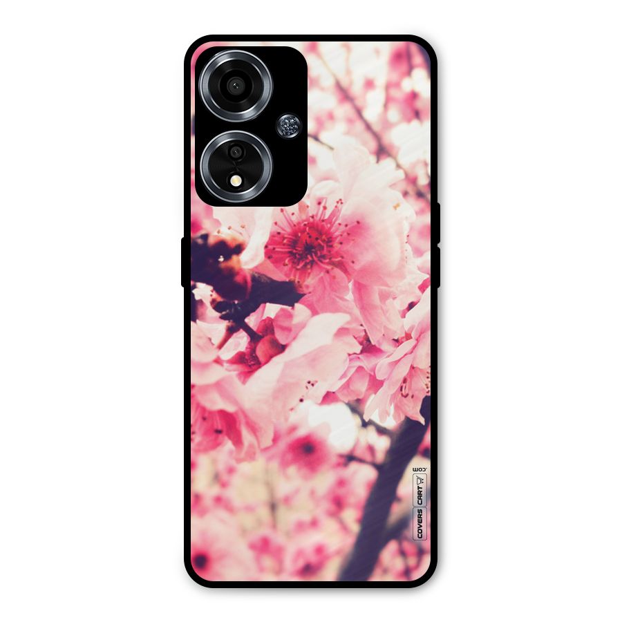Pretty Pink Flowers Metal Back Case for Oppo A59