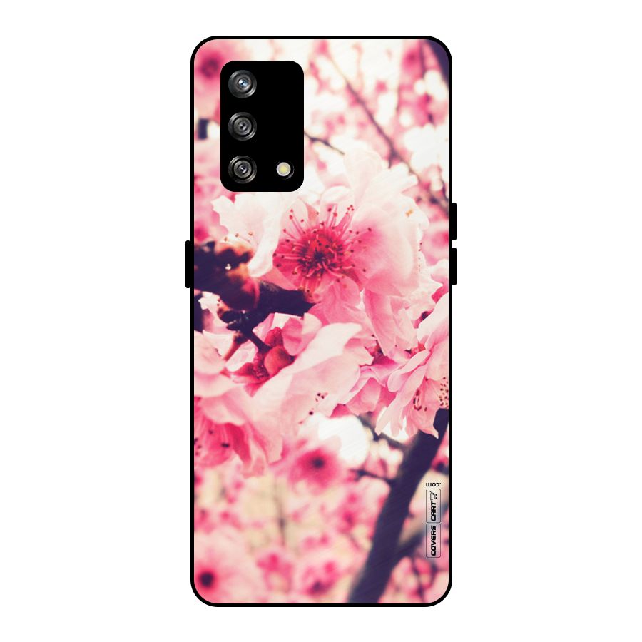 Pretty Pink Flowers Metal Back Case for Oppo F19s