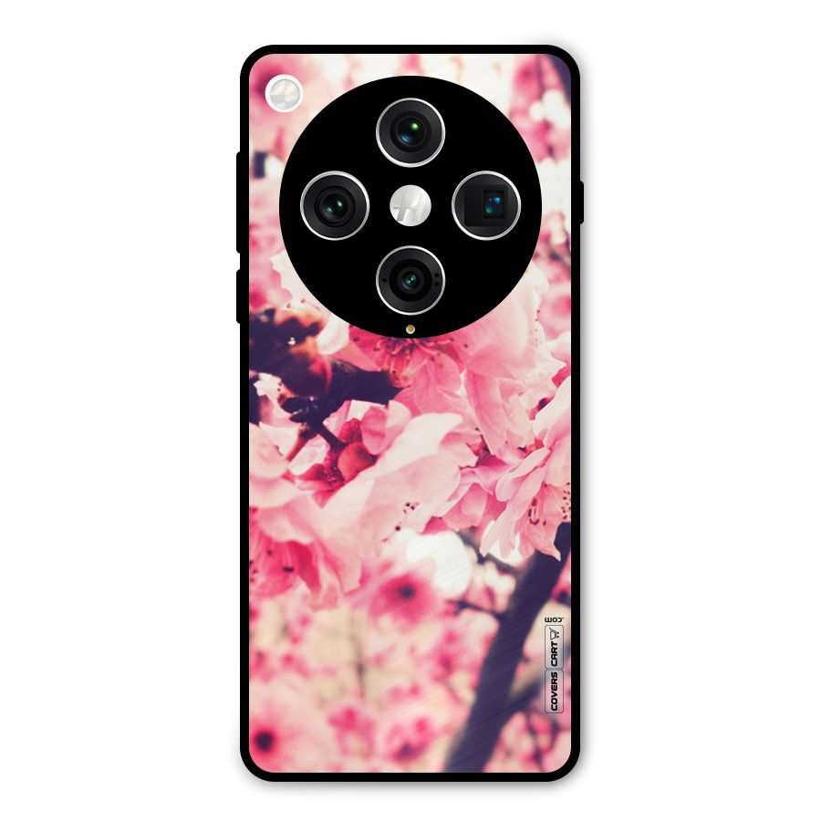 Pretty Pink Flowers Metal Back Case for Oppo Find X8 Pro