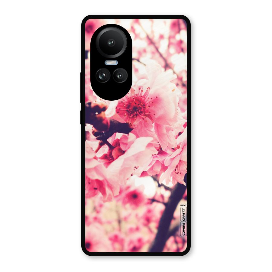 Pretty Pink Flowers Metal Back Case for Oppo Reno10