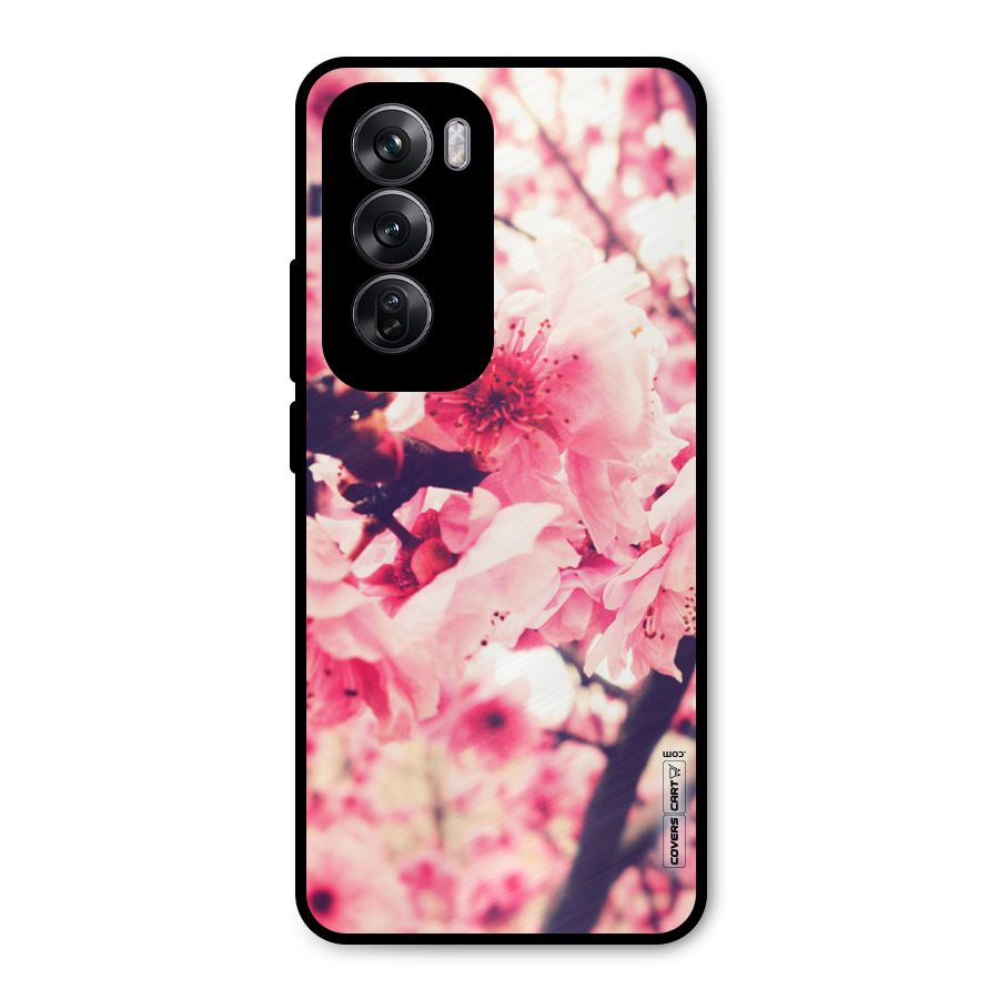 Pretty Pink Flowers Metal Back Case for Oppo Reno12 Pro