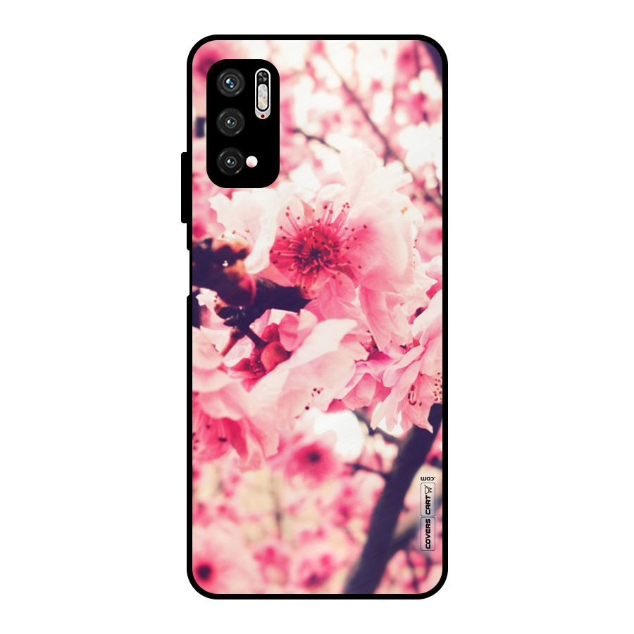 Pretty Pink Flowers Metal Back Case for Poco M3 Pro 5G