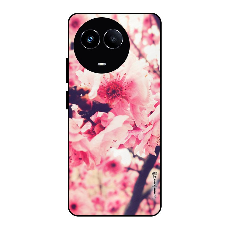 Pretty Pink Flowers Metal Back Case for Realme 11X