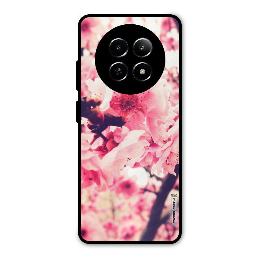 Pretty Pink Flowers Metal Back Case for Realme 12x 5G