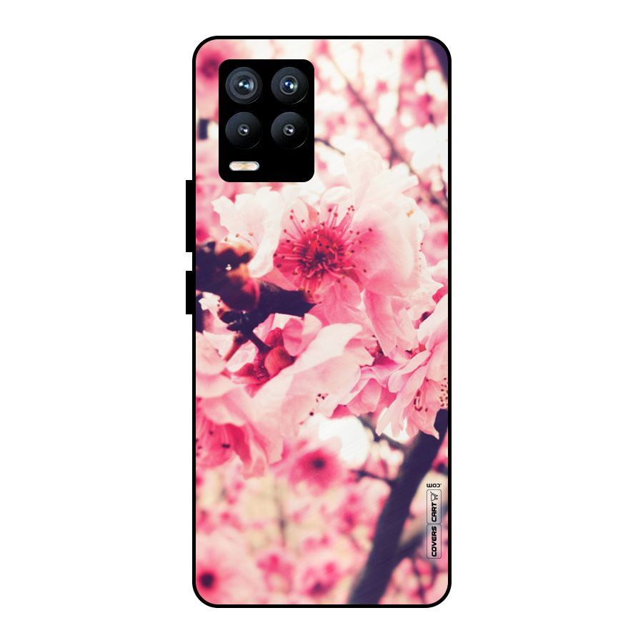 Pretty Pink Flowers Metal Back Case for Realme 8