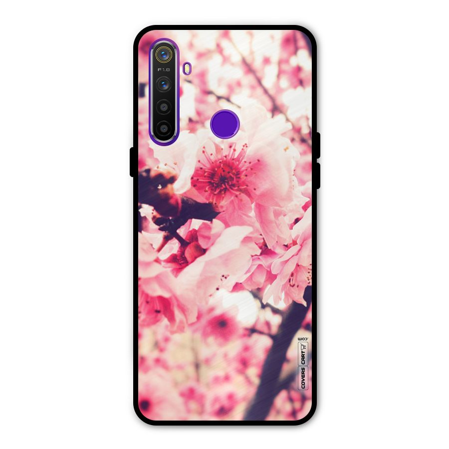 Pretty Pink Flowers Metal Back Case for Realme Narzo 10