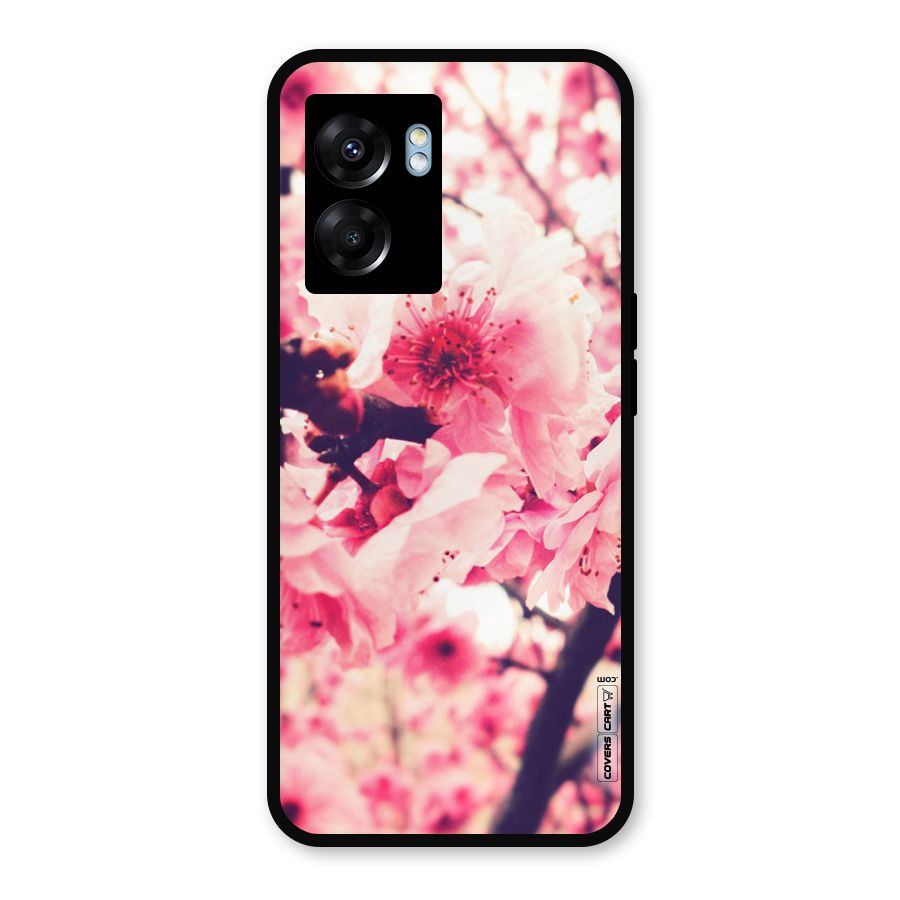 Pretty Pink Flowers Metal Back Case for Realme Narzo 50 5G