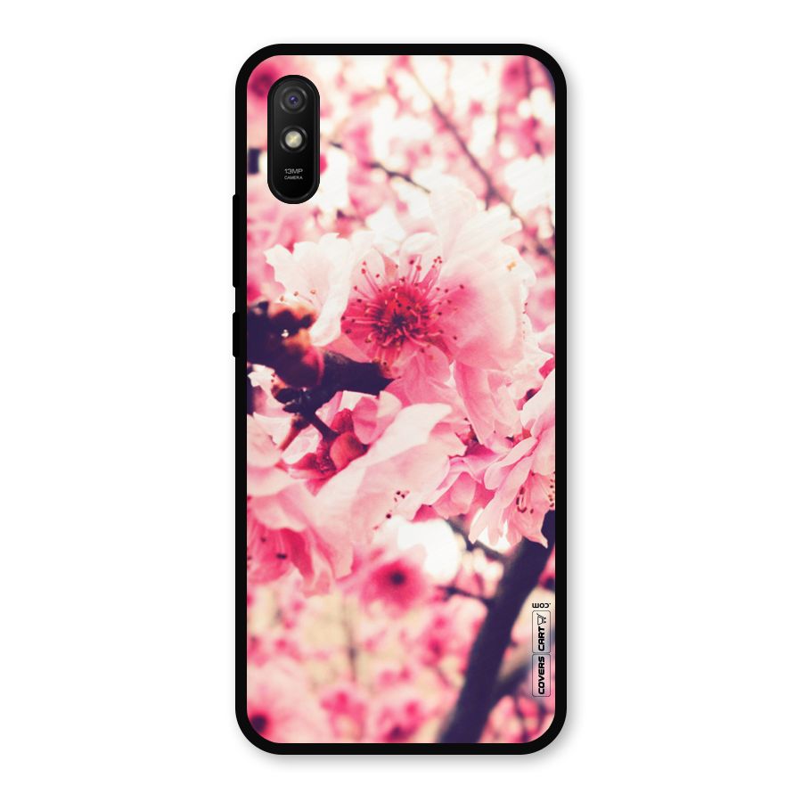 Pretty Pink Flowers Metal Back Case for Redmi 9a
