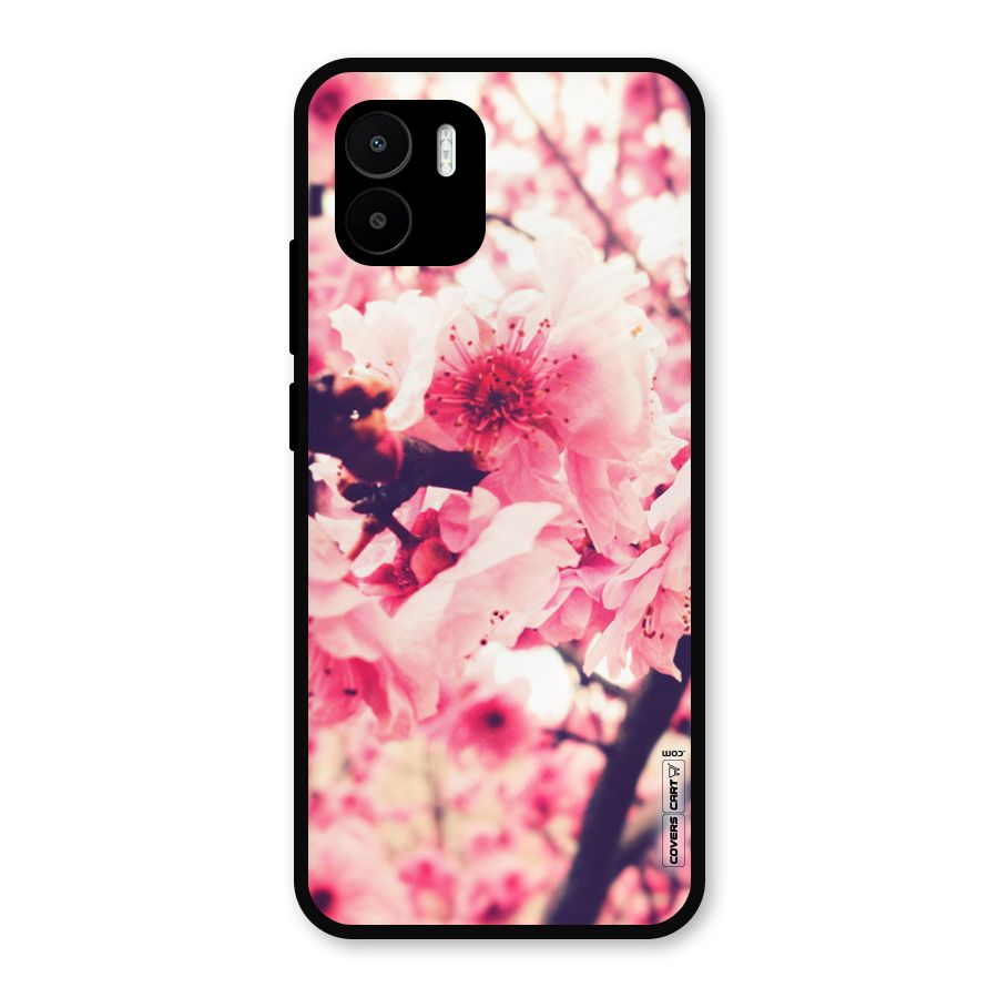 Pretty Pink Flowers Metal Back Case for Redmi A1