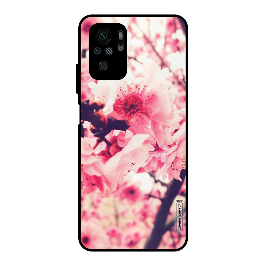 Pretty Pink Flowers Metal Back Case for Redmi Note 10S
