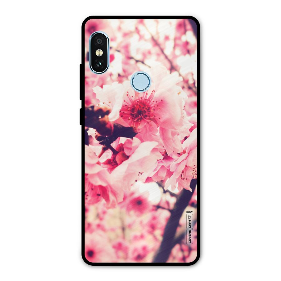 Pretty Pink Flowers Metal Back Case for Redmi Note 5 Pro