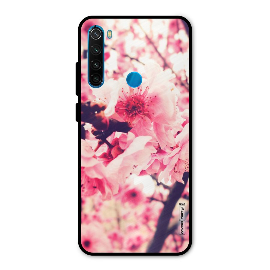 Pretty Pink Flowers Metal Back Case for Redmi Note 8