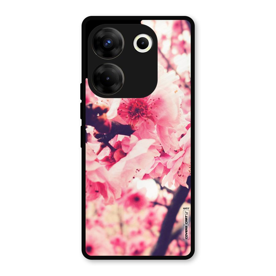 Pretty Pink Flowers Metal Back Case for Tecno Camon 20 Pro