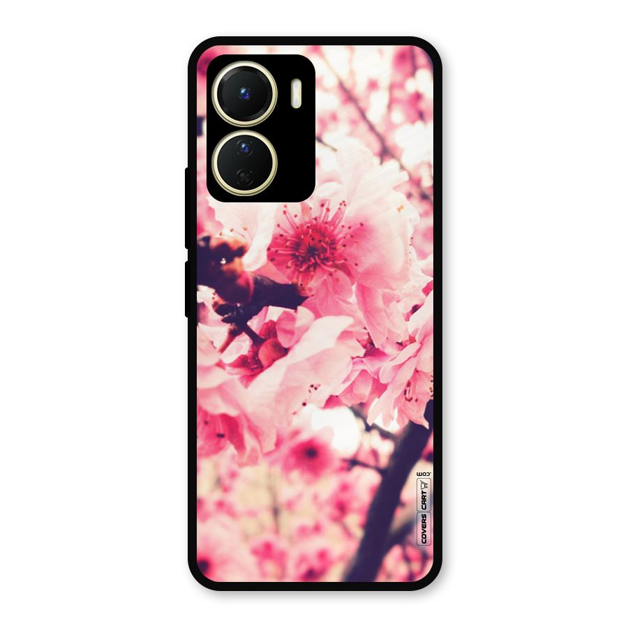 Pretty Pink Flowers Metal Back Case for Vivo T2x