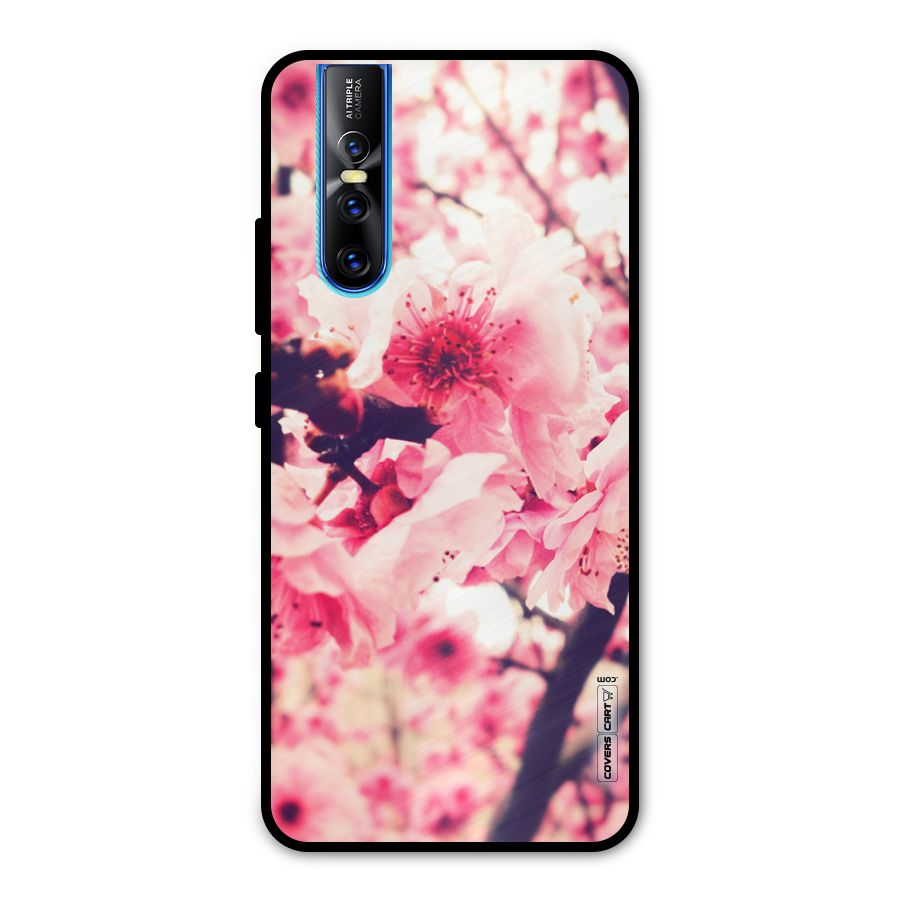 Pretty Pink Flowers Metal Back Case for Vivo V15 Pro