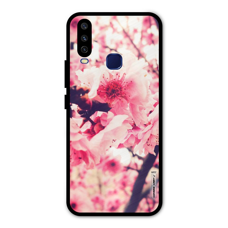 Pretty Pink Flowers Metal Back Case for Vivo V17