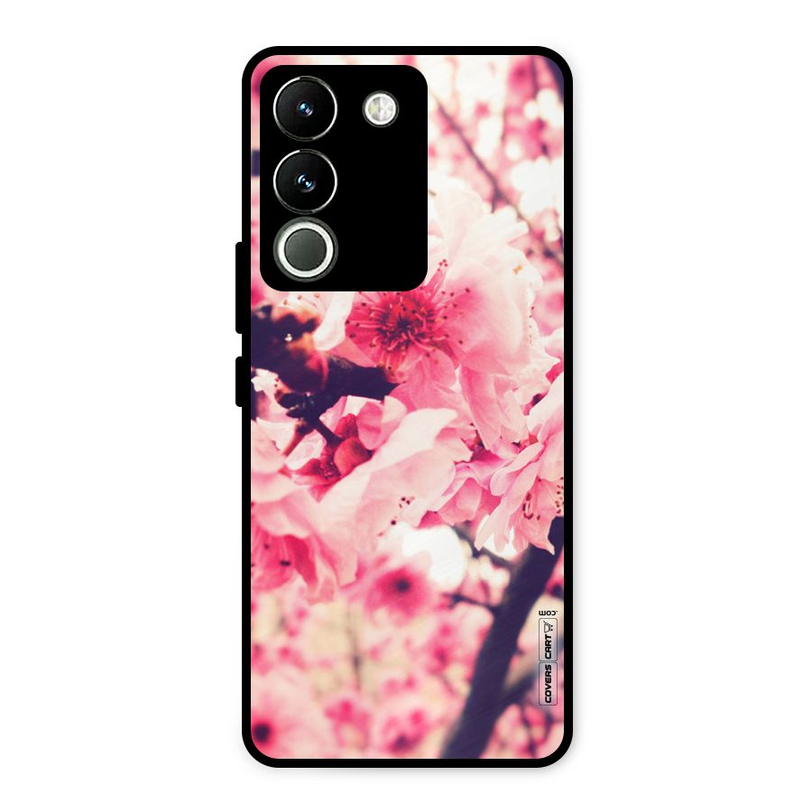 Pretty Pink Flowers Metal Back Case for Vivo Y200