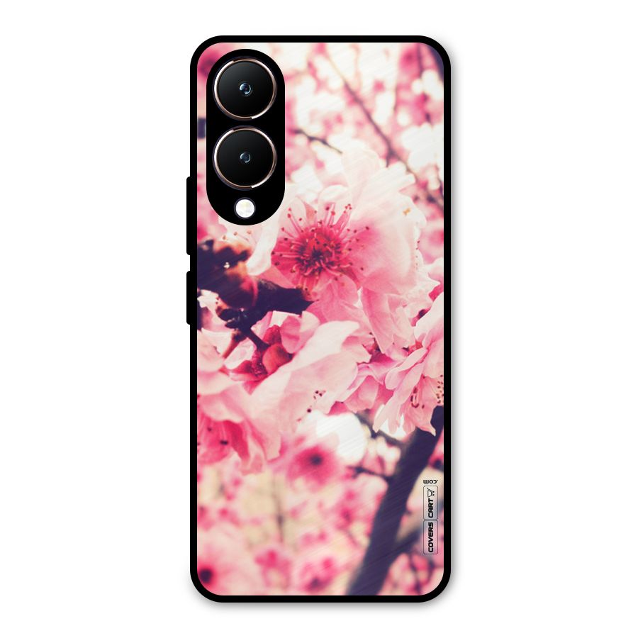 Pretty Pink Flowers Metal Back Case for Vivo Y28