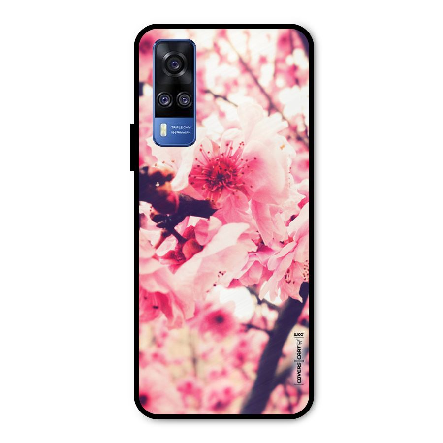 Pretty Pink Flowers Metal Back Case for Vivo Y31