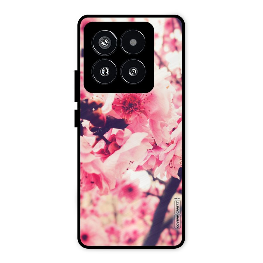 Pretty Pink Flowers Metal Back Case for Xiaomi 14 Pro