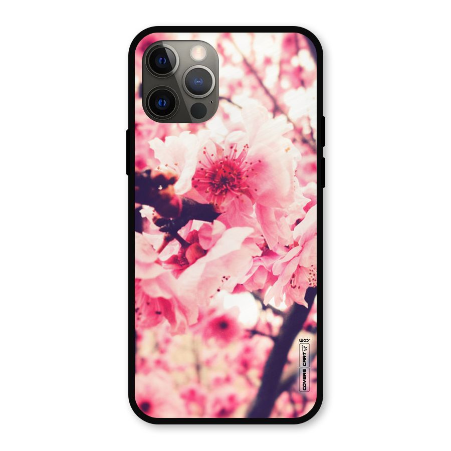 Pretty Pink Flowers Metal Back Case for iPhone 12 Pro