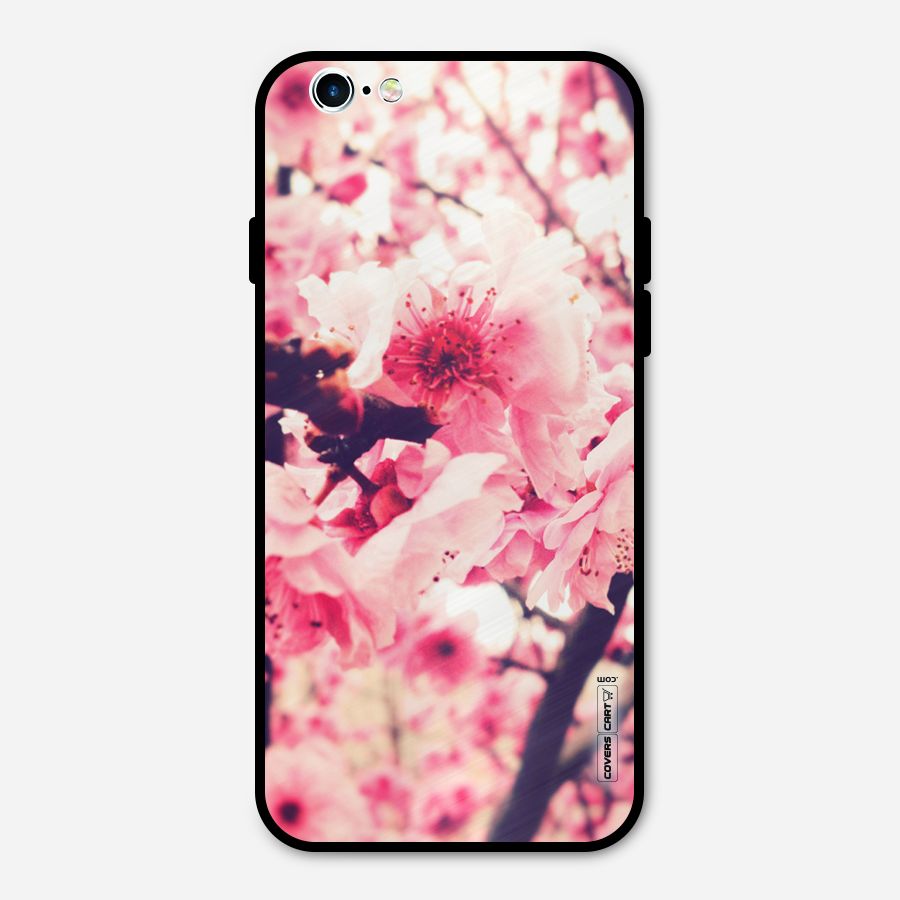 Pretty Pink Flowers Metal Back Case for iPhone 6 6s