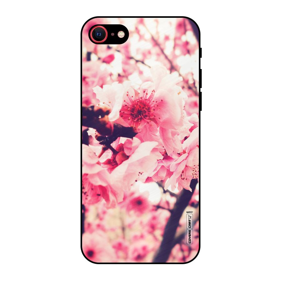 Pretty Pink Flowers Metal Back Case for iPhone 7