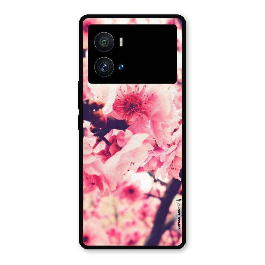 Pretty Pink Flowers Metal Back Case for iQOO 9 Pro