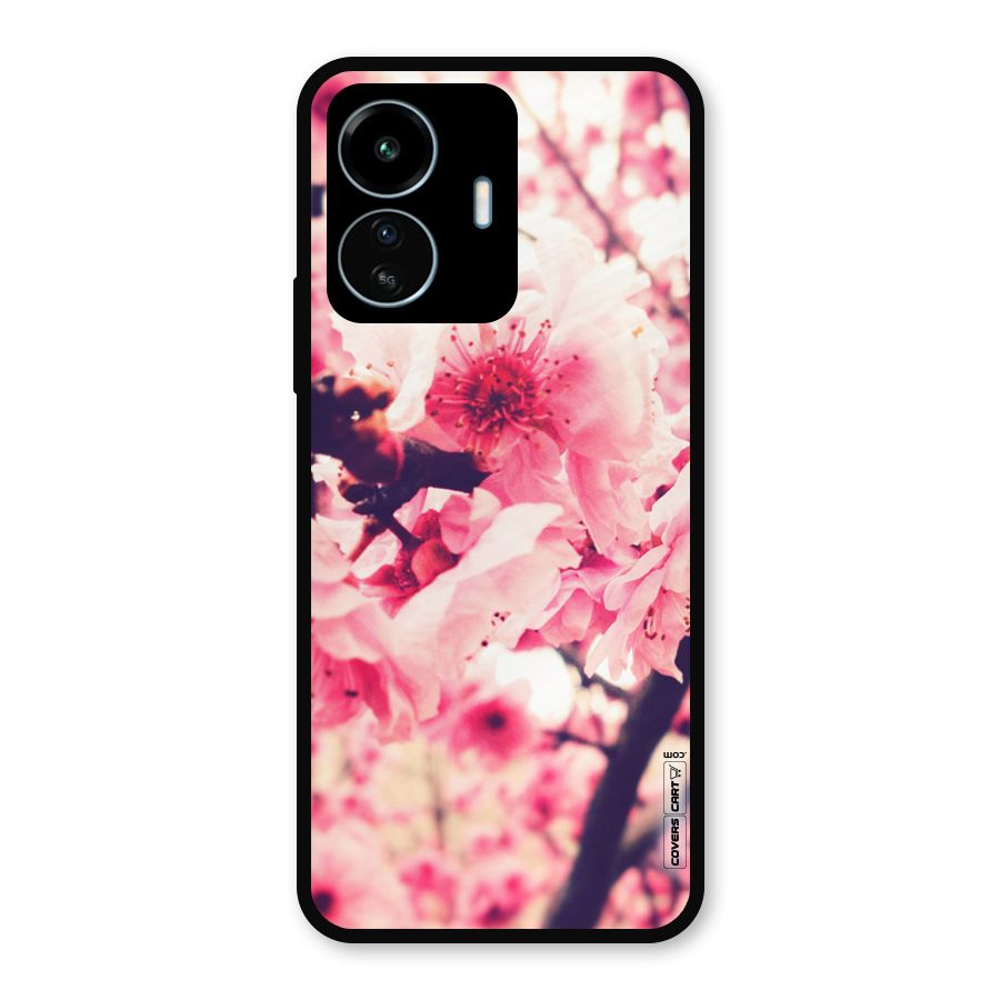 Pretty Pink Flowers Metal Back Case for vivo iQOO Z6 Lite 5G