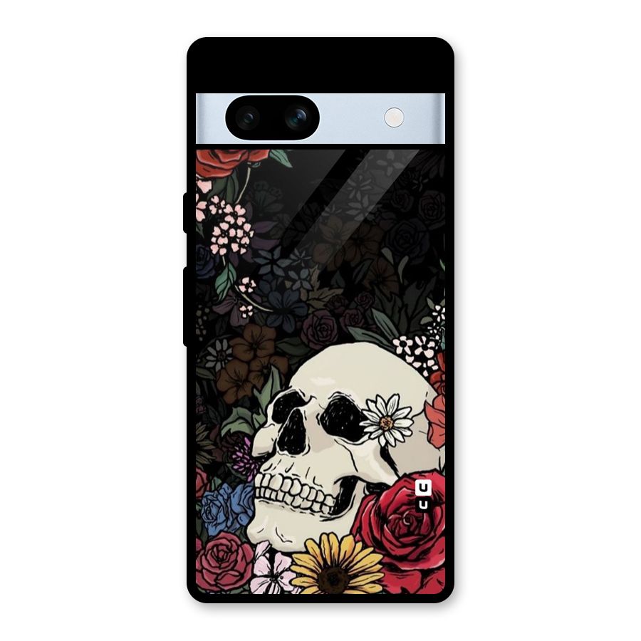 Pretty Skull Glass Back Case for Google Pixel 7a