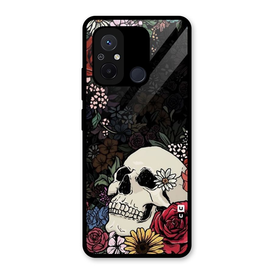 Pretty Skull Glass Back Case for Redmi 12C