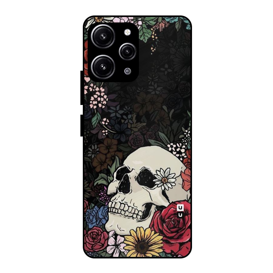 Pretty Skull Glass Back Case for Redmi 12 4G