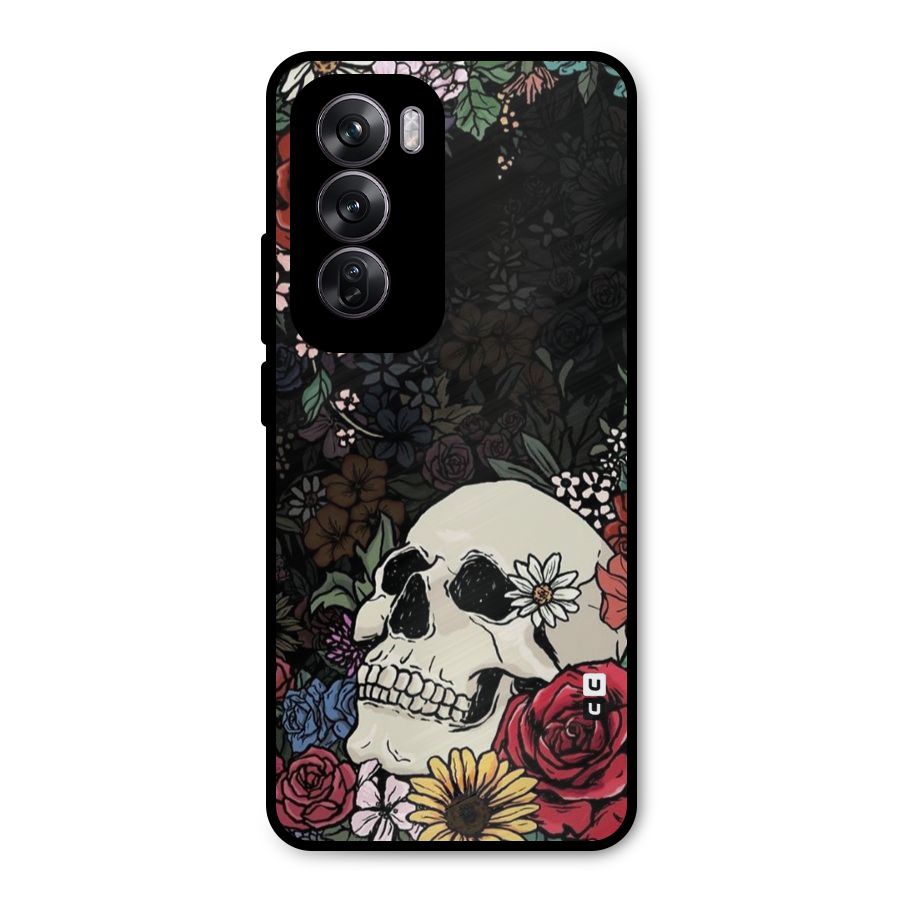 Pretty Skull Metal Back Case for Oppo Reno12 Pro
