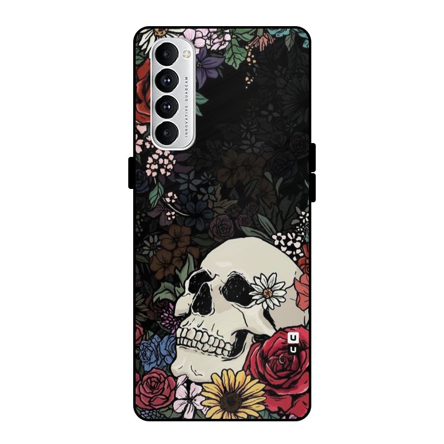 Pretty Skull Metal Back Case for Oppo Reno4 Pro