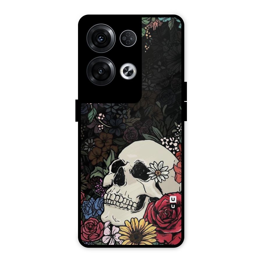 Pretty Skull Metal Back Case for Oppo Reno8 Pro 5G