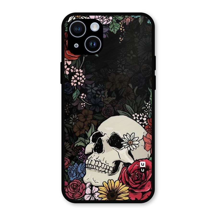 Pretty Skull Metal Back Case for iPhone 14