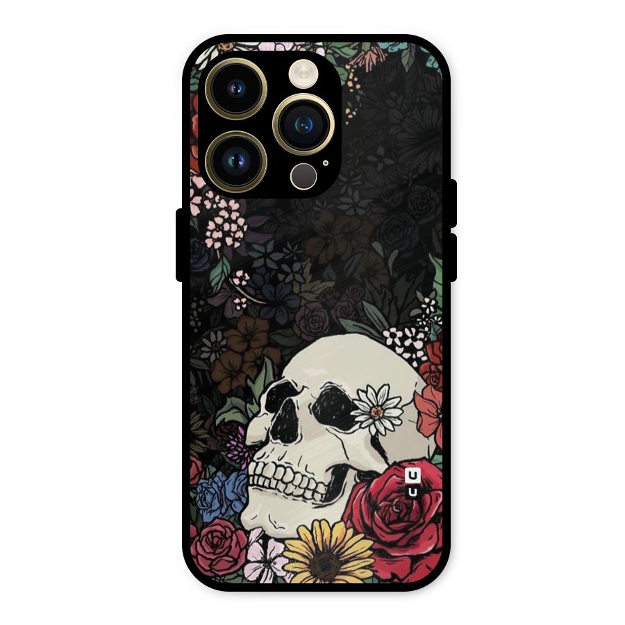 Pretty Skull Metal Back Case for iPhone 14 Pro