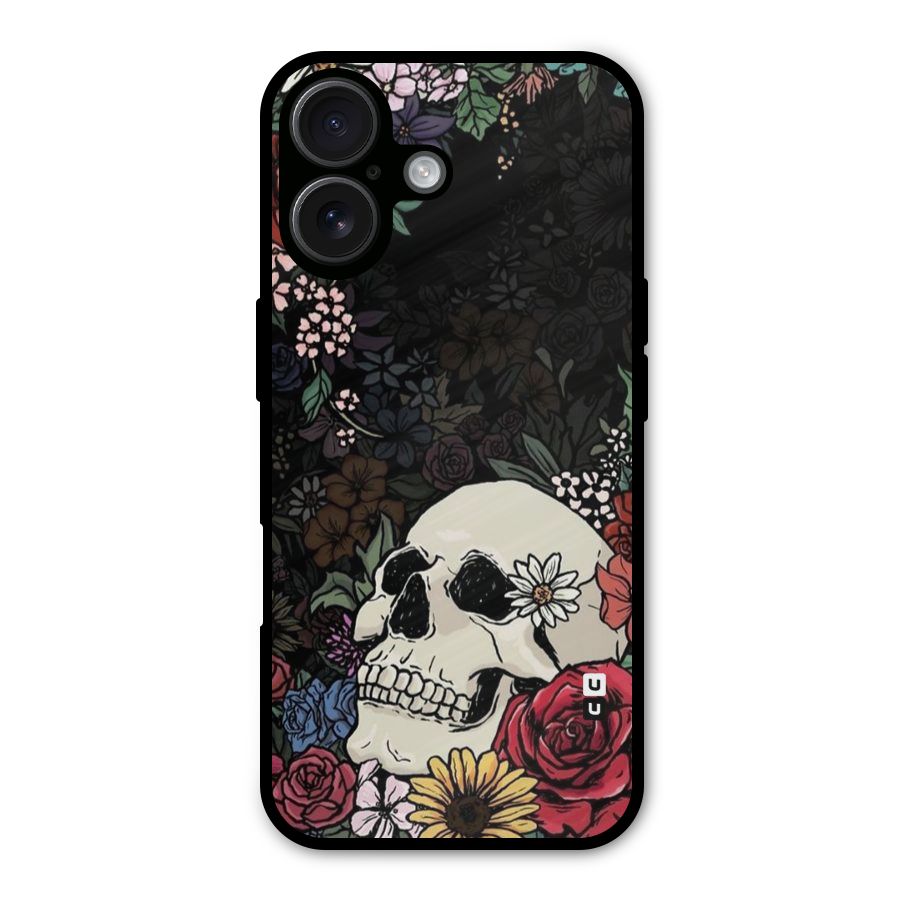 Pretty Skull Metal Back Case for iPhone 16