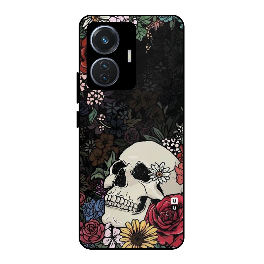 Pretty Skull Metal Back Case for iQOO Z6 44W