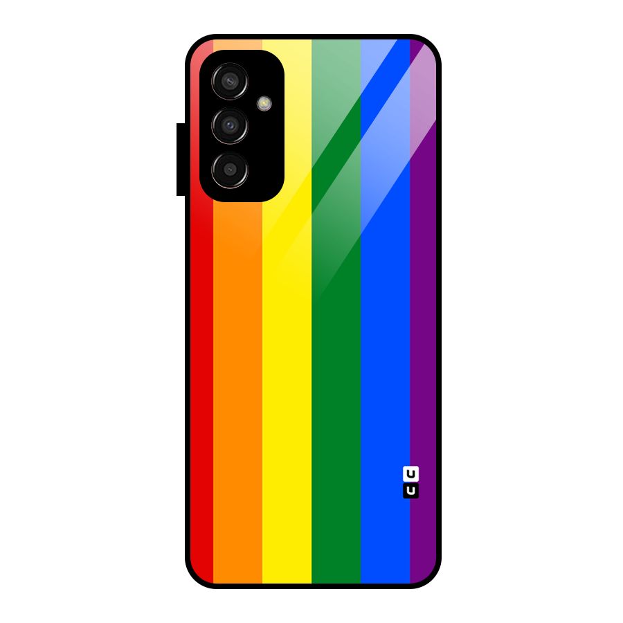 Pride Rainbow Stripes Glass Back Case for Galaxy F13
