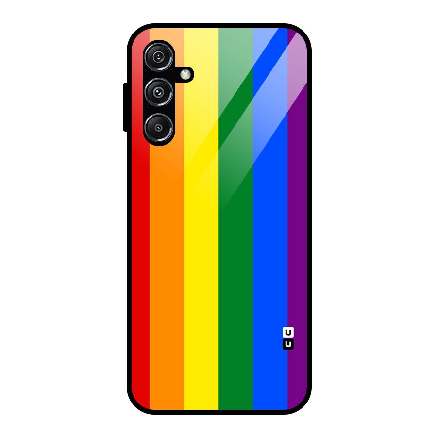 Pride Rainbow Stripes Glass Back Case for Galaxy M34 5G