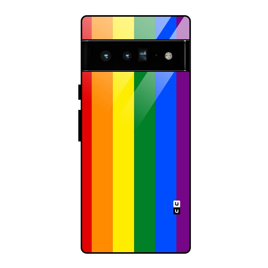Pride Rainbow Stripes Glass Back Case for Google Pixel 6 Pro