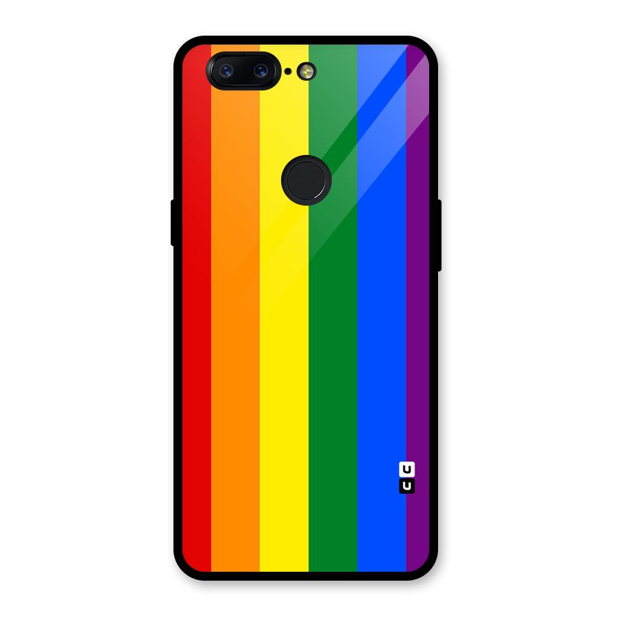 Pride Rainbow Stripes Glass Back Case for OnePlus 5T