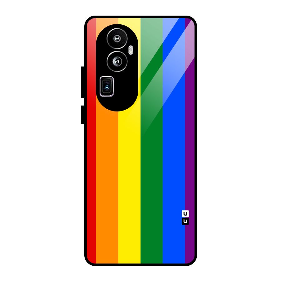 Pride Rainbow Stripes Glass Back Case for Oppo Reno10 Pro Plus