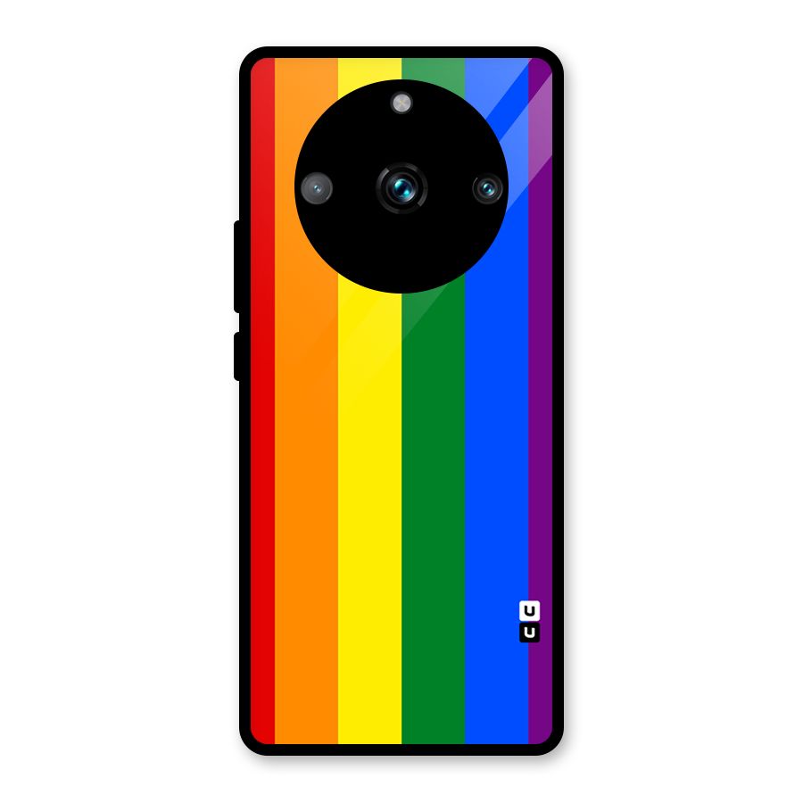 Pride Rainbow Stripes Glass Back Case for Realme 11 Pro