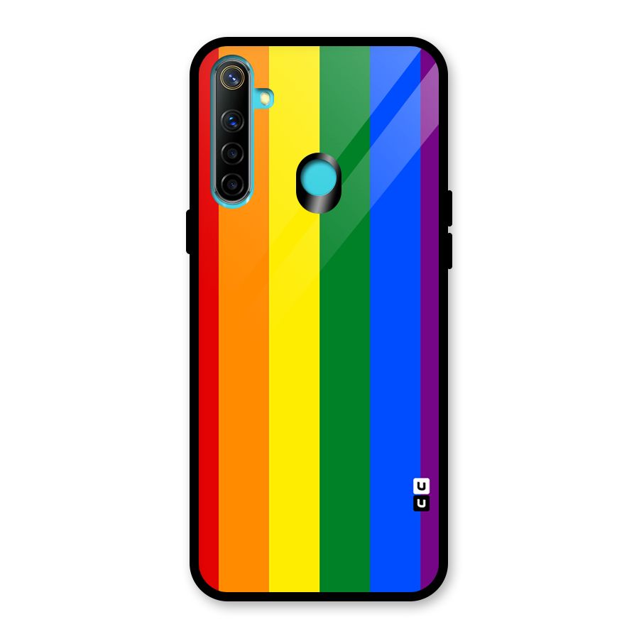 Pride Rainbow Stripes Glass Back Case for Realme Narzo 10