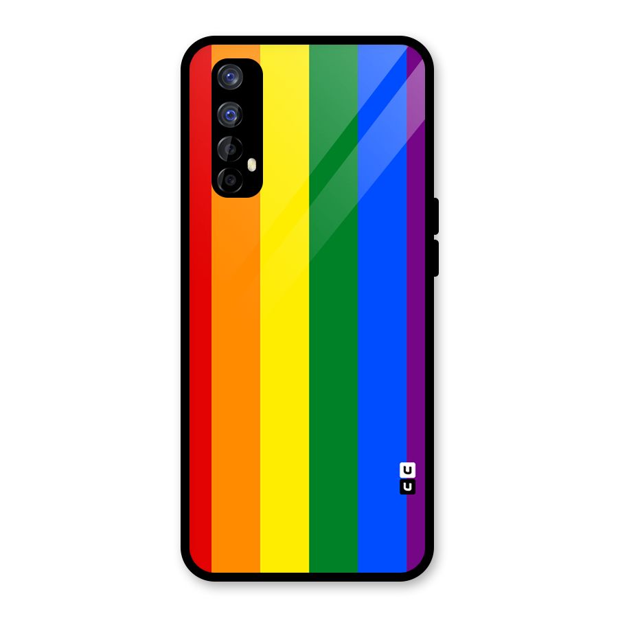 Pride Rainbow Stripes Glass Back Case for Realme Narzo 20 Pro